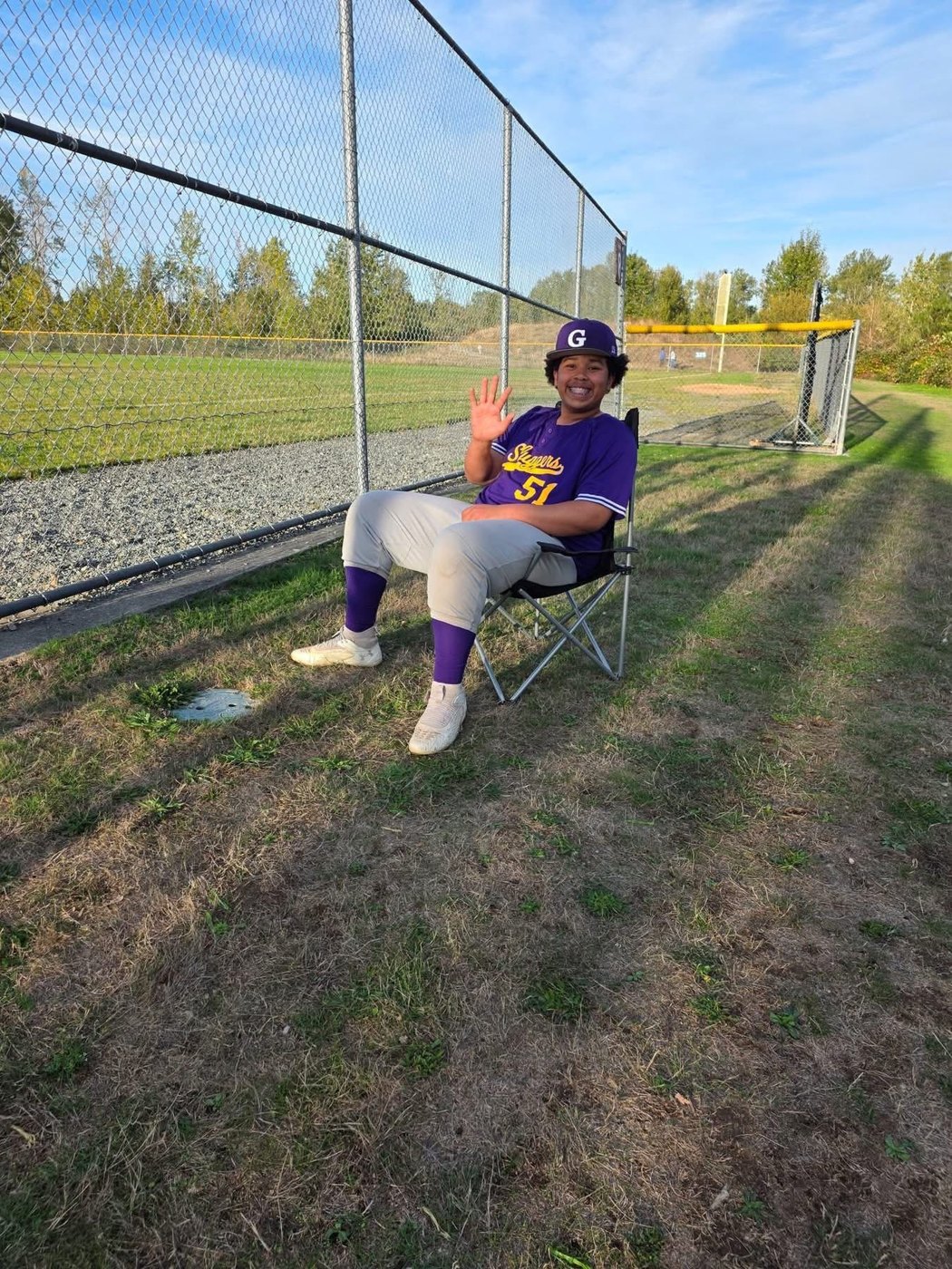 Marquita’s son at the baseball field
